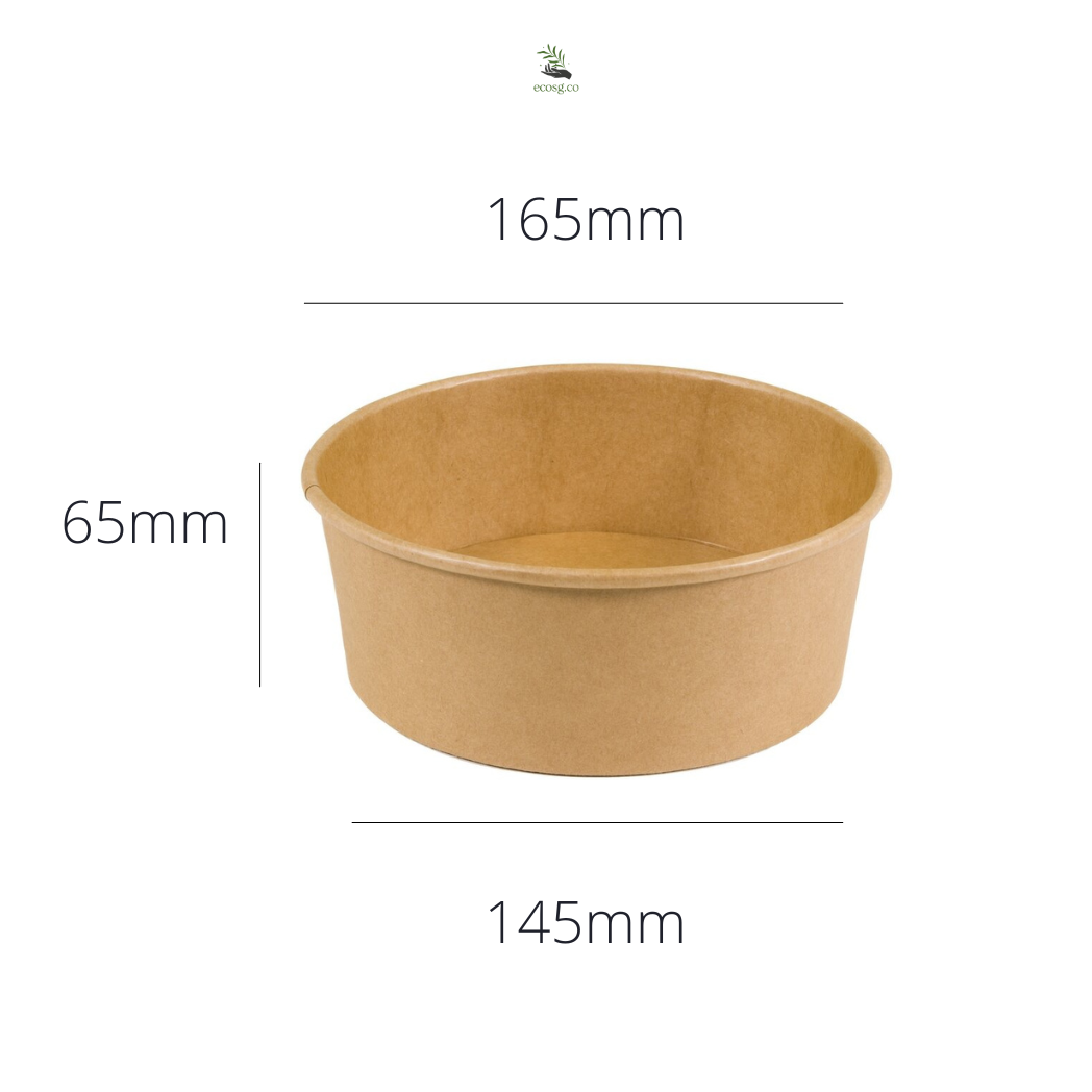 Kraft Paper Bowl 1150ml (300pcs/carton) – ECOSG.CO