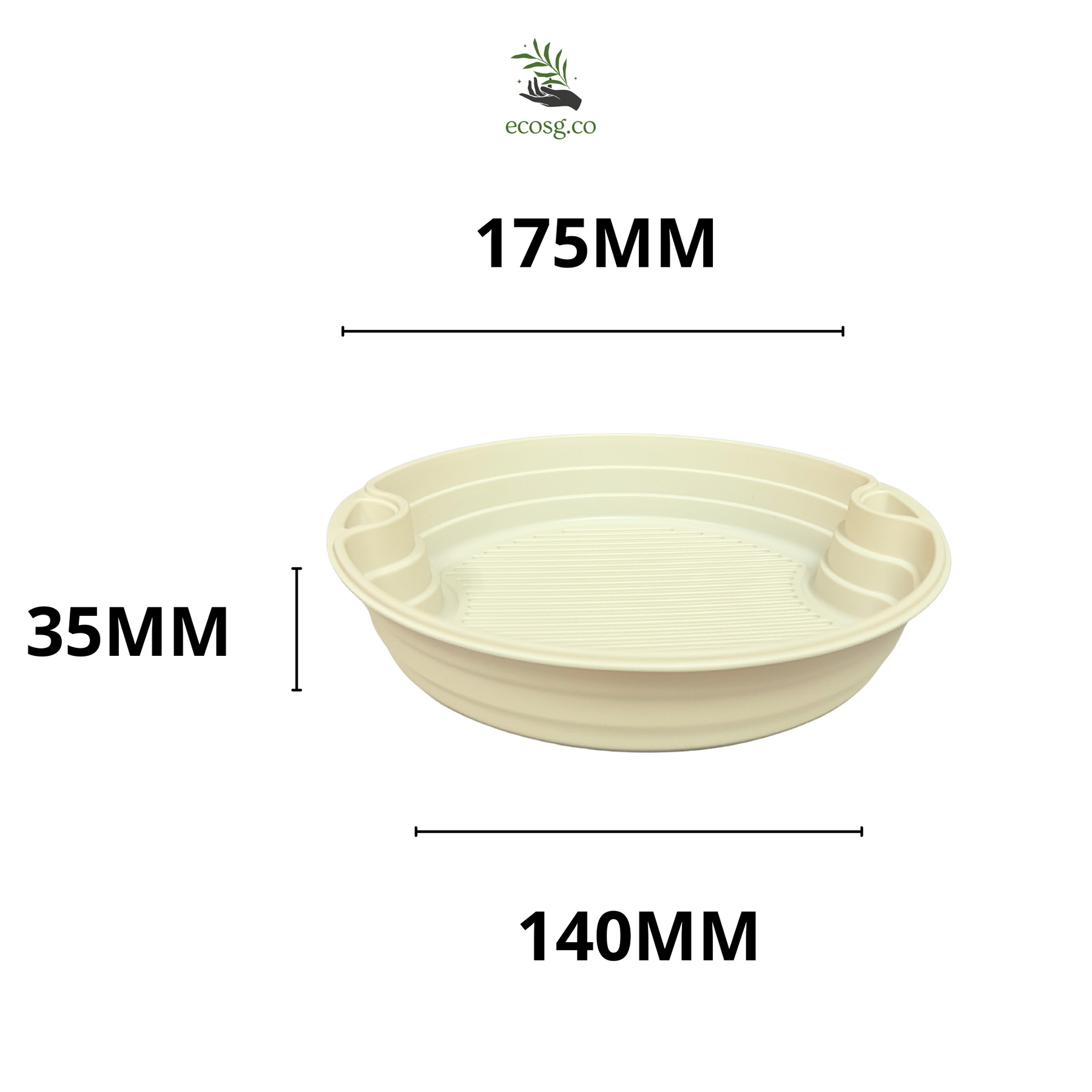 Corn Starch Inner Tray 1 Compartment for 1550ml bowl (100pcs/carton ...